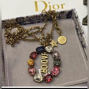 Christian Dior Jadior Aged Gold Tone Necklace